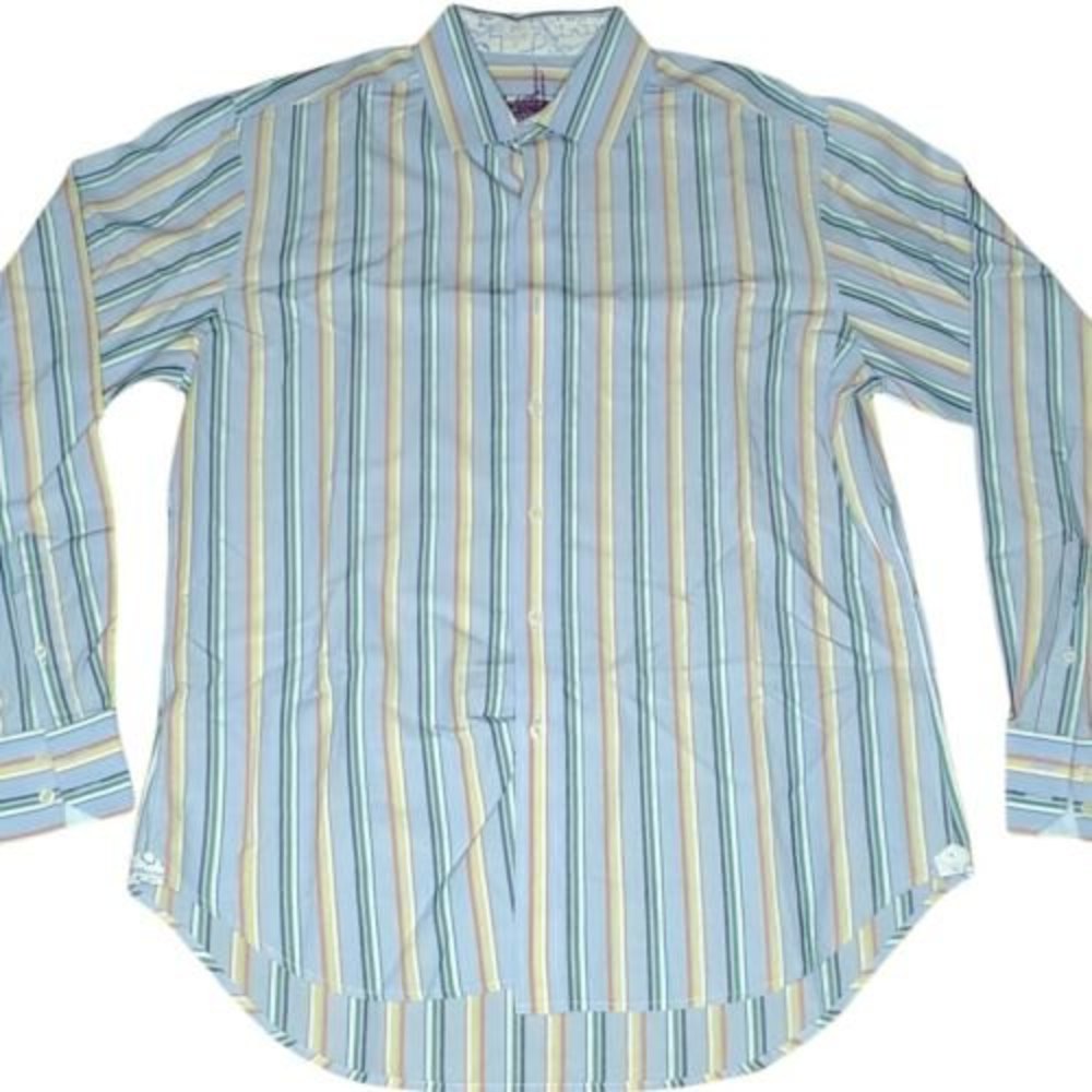 Robert Graham Button Up Shirt Long Sleeve Men's Large Multicolor Rainbow